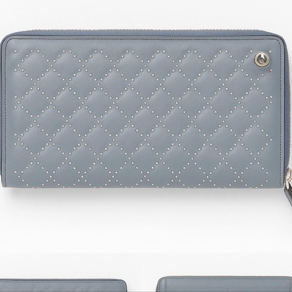 Authentic Gucci Guccissima Studded Wallet – Gunmetal Gray leather  FINAL PRICE